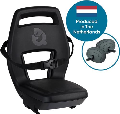 Qibbel Junior 6+ Fietsstoeltje Achter Bagagedrager bevestiging - Quick Connect - Fietszitje - Black - inclusief voetbeschermingsplaten en voetsteunen