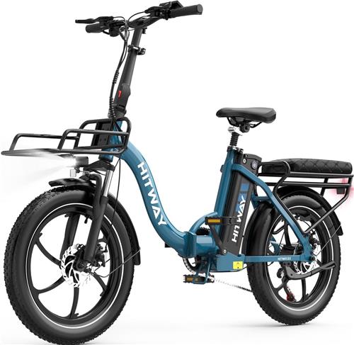 Hitway Elektrische Fiets BK6SL1 - 20*3.0 Inch Fat Tire City Commuter EBike met Afneembare 36V 15.6 Ah Lithium Batterij - Opvouwbaar Mountain E-Bike met 250W Motor - 7 Versnellingen - IP54 Waterdicht