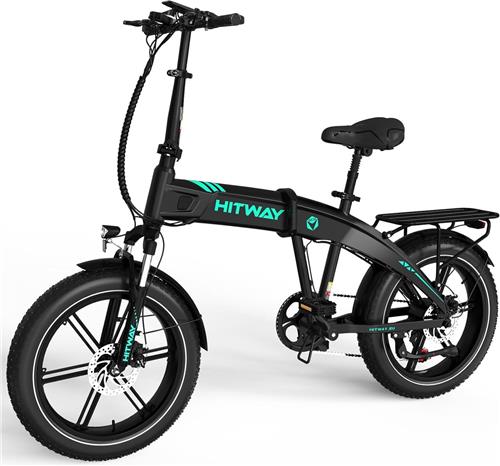 Hitway Elektrische Fiets BK36 - 20*4.0 Inch Fat Tire City Commuter EBike met Afneembare 48V 10.4Ah Lithium Batterij - Opvouwbaar Mountain E-Bike met 250W Motor - 7 Versnellingen - IP54 Waterdicht