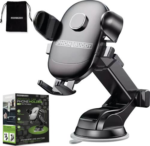 Phonebuddy Telefoonhouder auto - Universeel - Autohouder voor Voorruit En Dashboard - GSM Houder - Telefoonhouders - zuignap