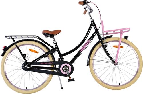 Volare Excellent Kinderfiets - Meisjes - 24 inch - Zwart - 3 Versnellingen