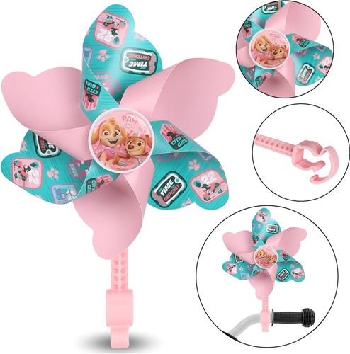 Paw Patrol Skye Liberty Roze waaier voor stuur van fietsen, scooters, voor kinderen