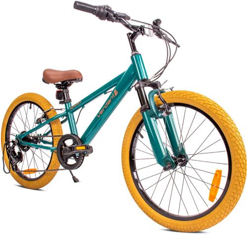 Verdant Bike Kinderfiets voor jongens van 6 tot 10 jaar , 20 inch Groen met schokdemper, wielmaat te kiezen uit 6 versnellingen Shimano van in hoogte verstelbaar