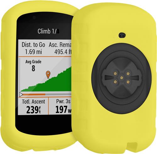 kwmobile hoes geschikt voor Garmin Edge 530 - Siliconen beschermhoes voor fietsnavigatie - geel