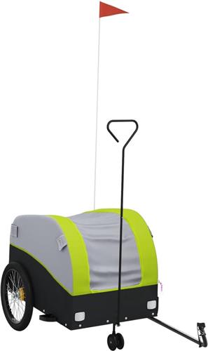 vidaXL - Fietstrailer - 45 - kg - ijzer - zwart - en - groen