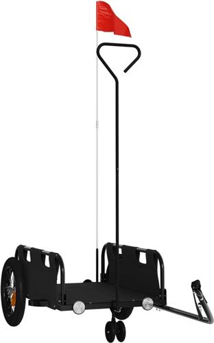vidaXL - Fietstrailer - oxford - stof - en - ijzer - zwart