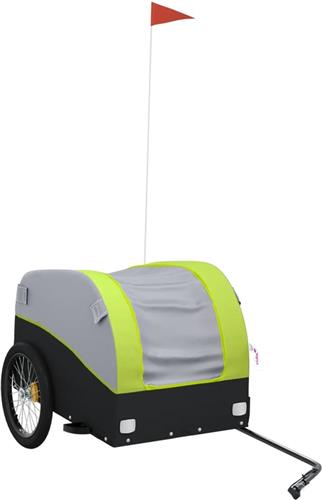 vidaXL - Fietstrailer - 45 - kg - ijzer - zwart - en - groen