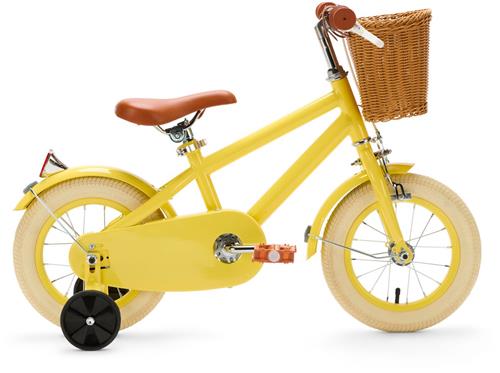 Generation Retro 12 inch Geel  Kinderfiets met Mandje