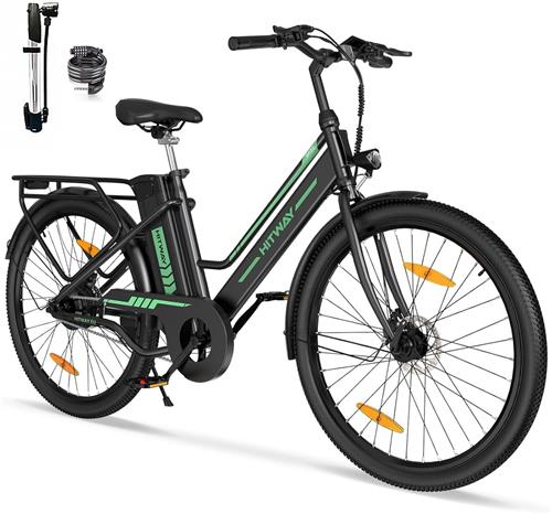 Hitway Elektrische Fiets BK8SP - 26 Inch City Commuter EBike met Afneembare 36V 10.4Ah Lithium Batterij - E-Bike met 250W Motor - Damesfiets - IP54 Waterdicht
