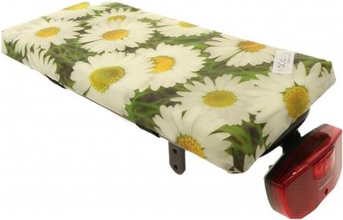 Hooodie Cushie Daisy's- zacht fietskussentje voor op bagagedrager