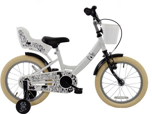 2Cycle Cat Kinderfiets - 16 inch fiets - Meisjesfiets - Zwart-Wit