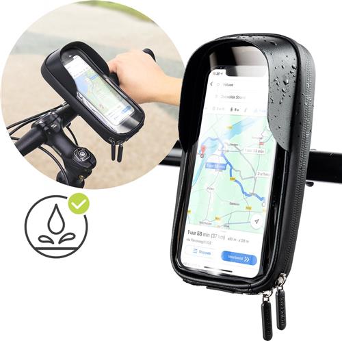 imoshion Fietshouder Waterdicht met Zonneklep - GSM Houder - 360 Graden Rotatie - Telefoonhouder Fiets - Ook geschikt voor Scooter en Motor - Zwart