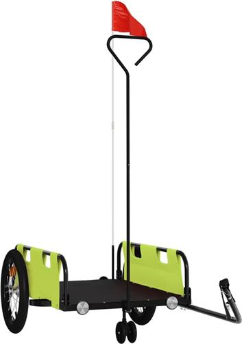 vidaXL - Fietstrailer - oxford - stof - en - ijzer - groen
