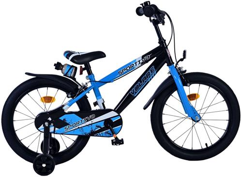 Volare Sportivo Kinderfiets - Jongens - 18 inch - Blauw Zwart - Twee Handremmen