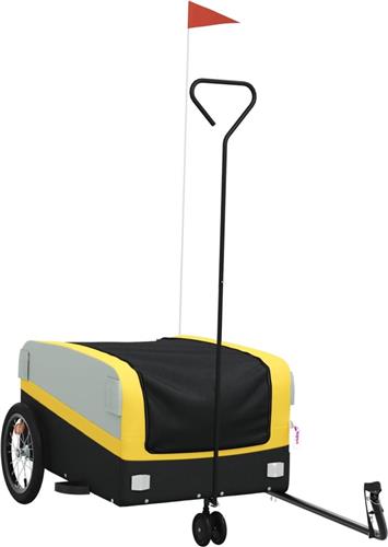 vidaXL - Fietstrailer - 45 - kg - ijzer - zwart - en - geel