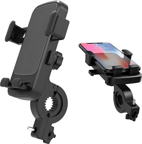 Universeel Telefoonhouder fiets | Fietshouder telefoon | Fiets Houder voor Telefoon en Smartphone | Klik- en zijspan klemsysteem | 360 graden roteren - Zwart LB505