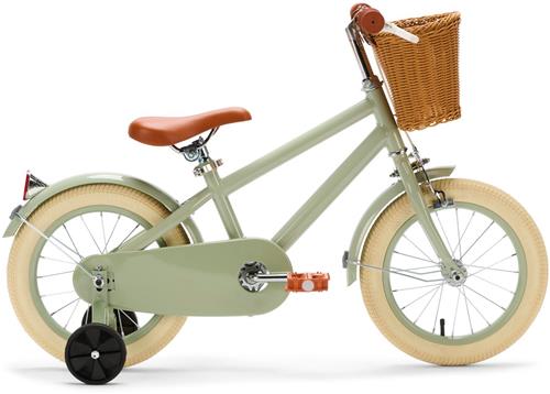 Generation Retro 14 inch Groen  Kinderfiets met Mandje