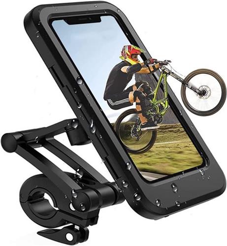Telefoon Houder Fiets & Motor - Verstelbare Waterdichte Fiets Telefoonhouder Case voor Scooter en Motor - Universeel