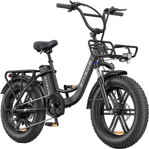 ENGWE L20 Boost Elektrische fiets - Actieradius 120km - Verwijderbare batterij 48V13Ah - Motor 250W - Shimano 7 versnellingen - Mechanische Schijfremmen - 20 Inch Commuter E-Bike - Fatbike - Zwart