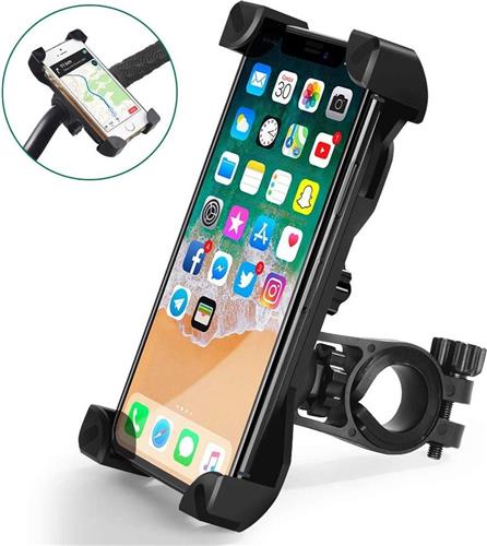 LuxeBass Fietshouder - Motorhouder - Stuur - Fiets - Motor - Houder - Zwart - Universeel - Verstelbaar - 360 graden draaibaar - LB-405