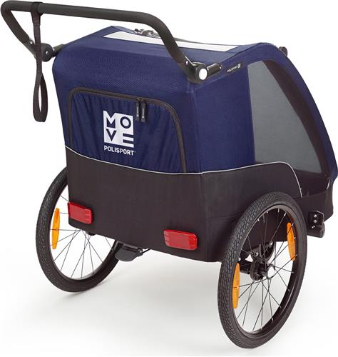Polisport Kindertrailer met wandelkit grijs/blauw
