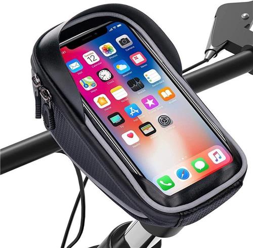 Luxe Bass - Fietshouder - Stuurtas - Zwart - Met opbergvak - Waterproef - Zonnescherm - Reflecterend - Universeel - LB-440