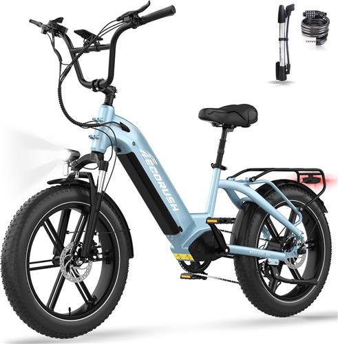 ECORUSH Elektrische Fiets ECO R6 - 20*4.0 Inch Fat Tire City Commuter EBike met Afneembare 48V 15.6Ah Lithium Batterij - Mountain E-Bike met 250W Motor - 7 Versnellingen - IP54 Waterdicht