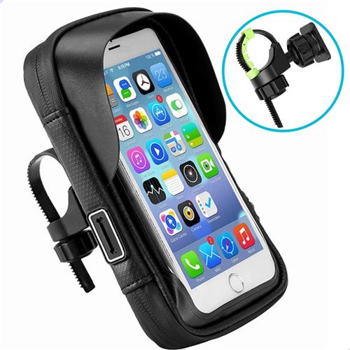 FitFusionHome Telefoonhouder Fiets Waterdicht - 360 Graden Rotatie - Gsm Houder Fiets Accessoires - Zwart