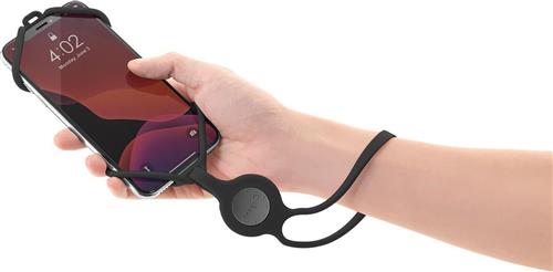 Bone Run Tie Handheld Zwart Universeel hoesje met koord lanyard