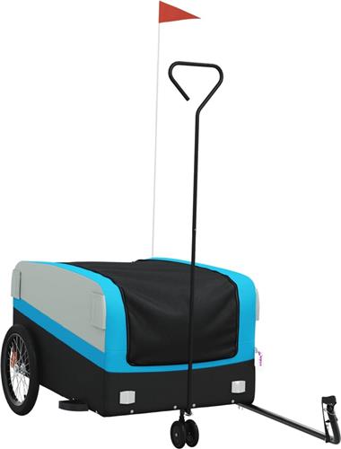 vidaXL - Fietstrailer - 45 - kg - ijzer - zwart - en - blauw