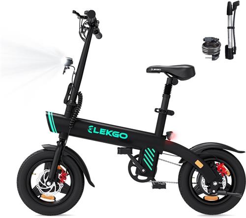 ELEKGO Elektrische Fiets EG01 - 14 Inch City Commuter EBike met Afneembare 36V 7.8Ah Lithium Batterij - Volwassenen en Jongeren E-Bike met 250W Motor