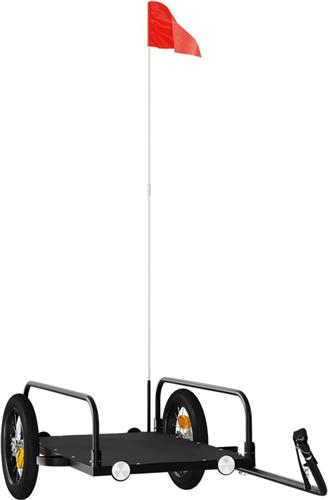 vidaXL - Fietstrailer - 122x53x31 - cm - ijzer - zwart