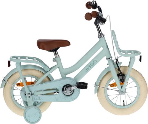 AMIGO Bella Meisjesfiets - Kinderfiets voor Meisjes - 14 Inch 24 cm - Terugtraprem - Groen