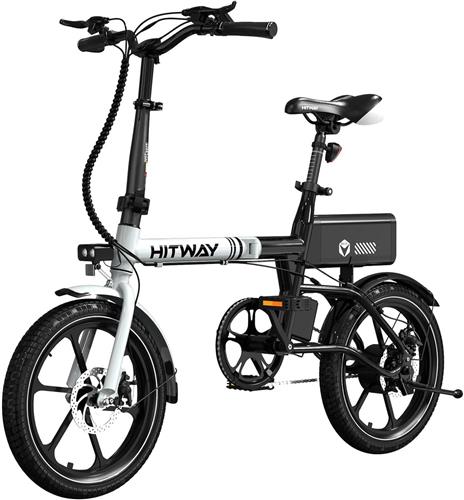 Hitway Elektrische Fiets BK5S - 16 Inch City Commuter EBike met Afneembare 36V 10.4Ah Lithium Batterij - Opvouwbaar E-Bike met 250W Motor - IP54 Waterproof