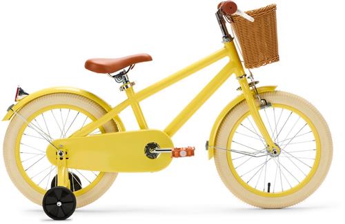 Generation Retro 16 inch Geel  Kinderfiets met Mandje
