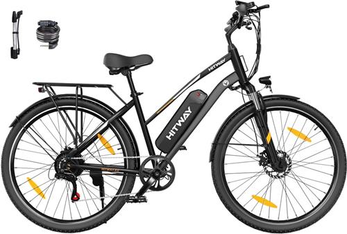 Hitway Elektrische Fiets BK27S - 28 Inch City Commuter EBike met Afneembare 36V 13Ah Lithium Batterij - Damesfiets - E-Bike met 250W Motor - 7 Versnellingen - IP54 Waterdicht