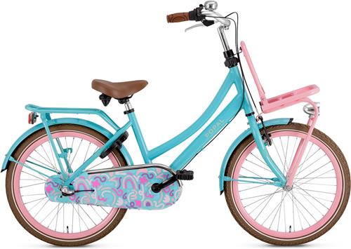 Popal Daily Dutch Basic+ N3 - Kinder Transportfiets - 22 inch - Turquoise/Roze