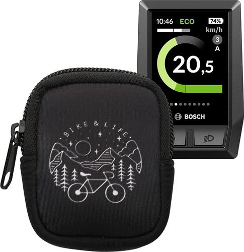 kwmobile Tasje geschikt voor Bosch Kiox / Kiox 300 - Fiets GPS hoes Bike Life Wit Zwart