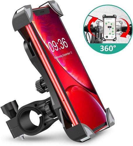 Telefoonhouder Fiets - LB-405 Fietstelefoonhouder - Smartphonehouder Fiets - Universeel 3.5 tot 6.5 inch - Telefoon houder voor Fiets - Schokbestendig - 360 graden Draaibaar - Stevige Bevestiging