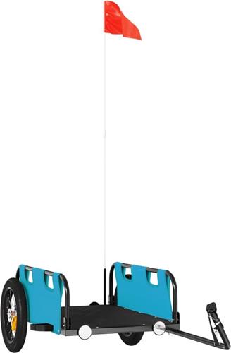 vidaXL - Fietstrailer - oxford - stof - en - ijzer - blauw