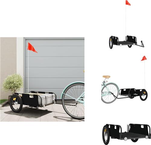 vidaXL Fietstrailer - Fietstrailers - Fiets Trailer - Fiets Transportkar - Fietskar oxfordstof en ijzer zwart