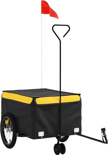 vidaXL - Fietstrailer - 45 - kg - ijzer - zwart - en - geel