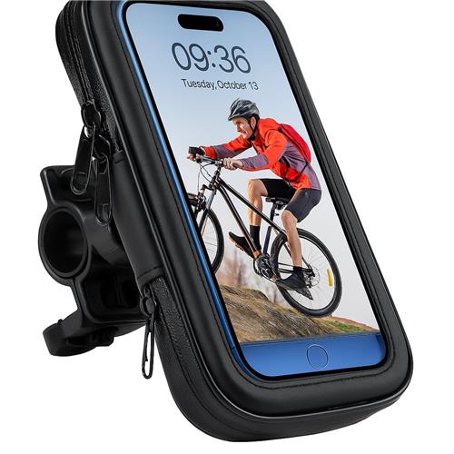 Telefoonhouder Fiets - GSM Houder Fiets - Telefoonhouder Fiets Waterdicht - 360° Rotatie - Zwart