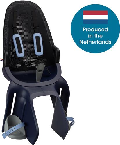 Qibbel Air Fietsstoeltje Achter Bagagedrager bevestiging - Quick Connect - Fietszitje - Denim Blue