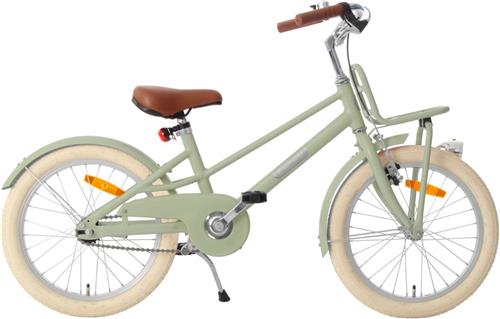 AMIGO Urban Meisjesfiets 18 Inch - Kinderfiets 27 cm - Lichtgewicht Aluminium - Met Terugtraprem en V-Brake - Groen