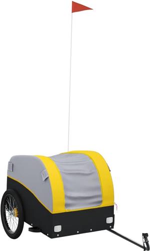 vidaXL - Fietstrailer - 45 - kg - ijzer - zwart - en - geel