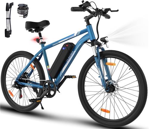 ELEKGO Elektrische Fiets EG15 - 26 Inch City Commuter EBike met Afneembare 36V 12Ah Lithium Batterij - Mountain E-Bike met 250W Motor - 7 Versnellingen - IP54 Waterdicht