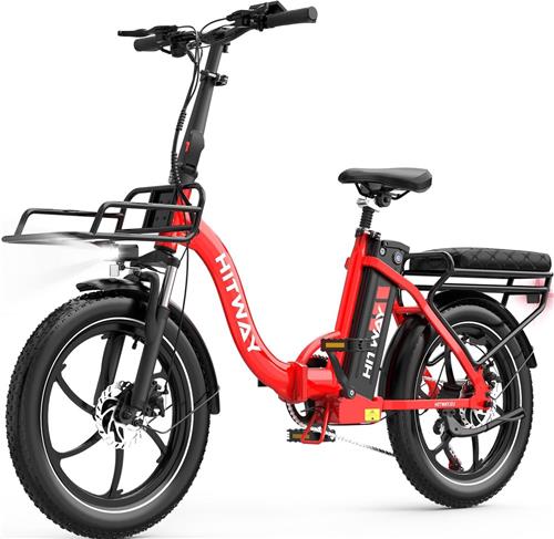 Hitway Elektrische Fiets BK6SL1 - 20*3.0 Inch Fat Tire City Commuter EBike met Afneembare 36V 15.6 Ah Lithium Batterij - Opvouwbaar Mountain E-Bike met 250W Motor - 7 Versnellingen - IP54 Waterdicht