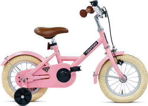 Nogan Dutchy Kinderfiets 12 Inch - Met Zijwieltjes - Verstelbaar Stuur & Zadel - Terugtraprem & V-Brake - Glans Roze