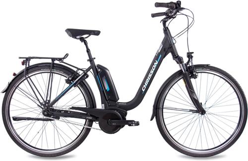 Chrisson E-Cassiopea Elektrische Fiets 28 Inch - E-bike 50 cm - Middenmotor - Damesfiets - 7 Versnellingen - V-Brakes - Matzwart